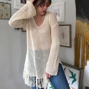 Michael stars beach fringe sweater hoodie